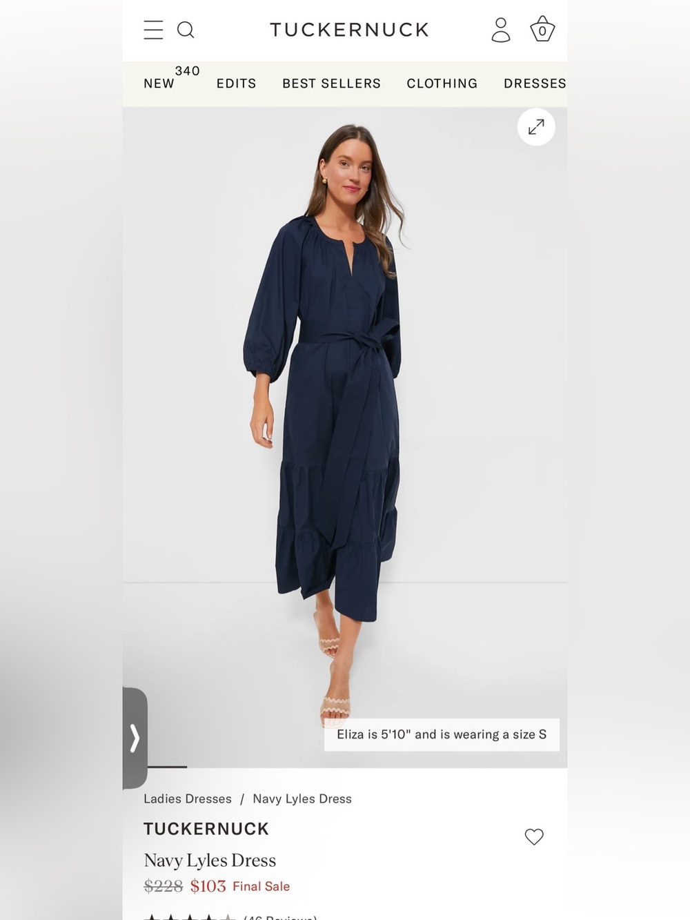 TUCKERNUCK Navy Lyles Dress XXL